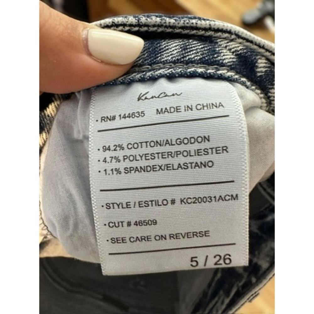 NWT KanCan Essentials High Rise Distressed Acid Wash Denim Shorts Black 5/26 - Picture 10 of 11